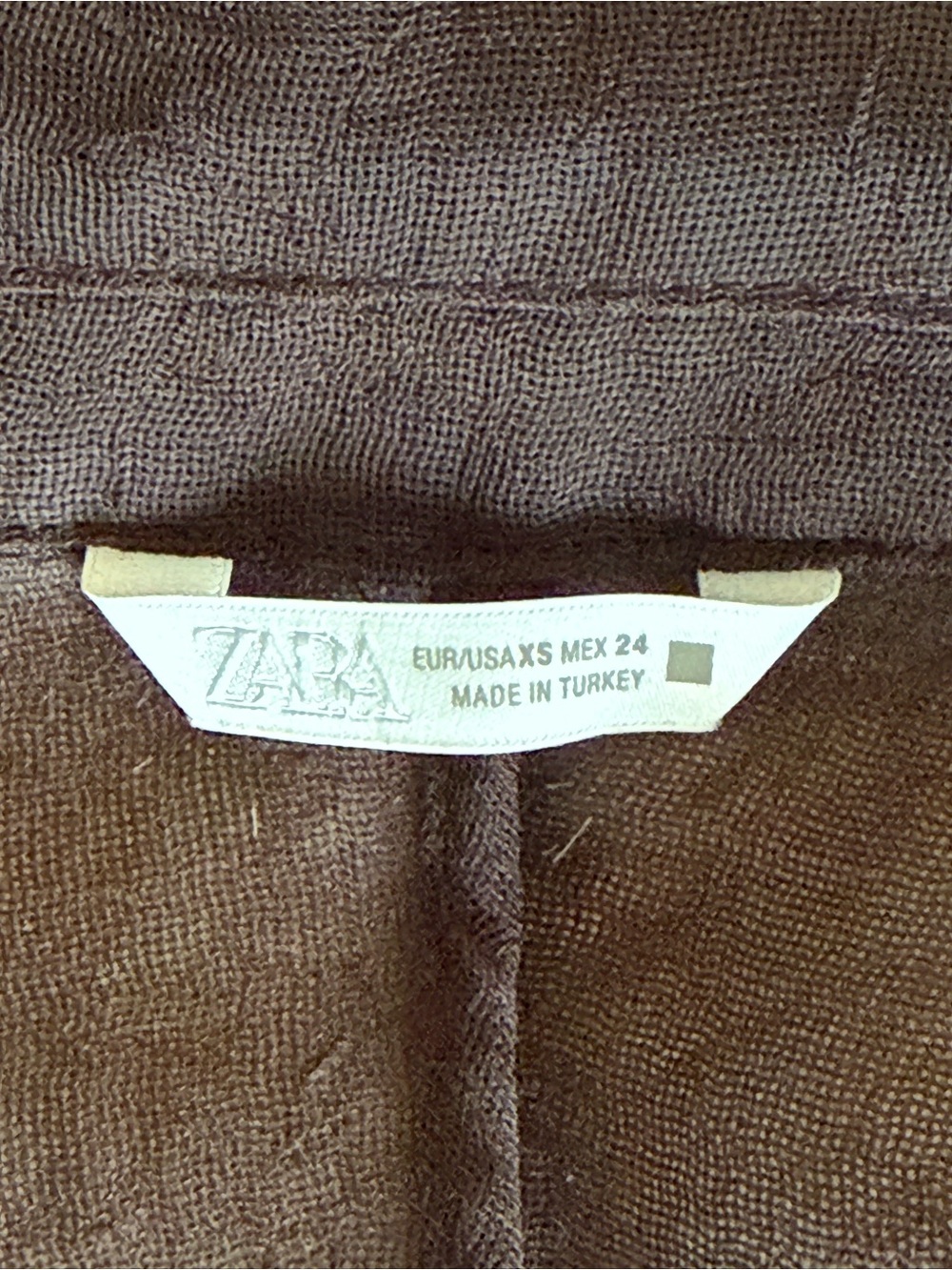 Zara Sheer Button-Front Blouse in Dark Brown - Picture 5 of 5